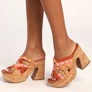 Free people Lisbon mule platform sandal new size 40